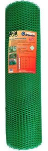 Садовая пластиковая сетка для забора ограждения огорода 15х15 зеленая 1,5х20 ромбическая решетка рабица