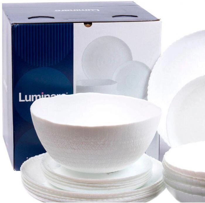 Сервиз столовый стеклянный набор суповых десертных обеденных тарелок для супа посуда Luminarc на 6 персон от компании 2255 by - онлайн гипермаркет - фото 1