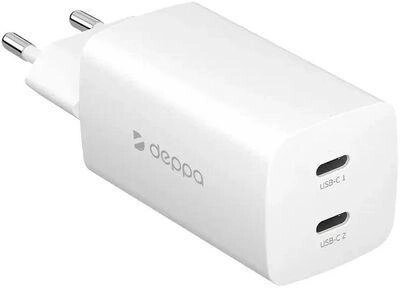 Сетевое зарядное устройство Deppa 2xUSB type-C,  65Вт,  3.25A,  белый [11445] от компании 2255 by - онлайн гипермаркет - фото 1