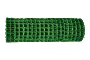 Сетка пластиковая садовая для забора 1.5x25м решетка заборная в рулоне 75х75мм зеленая защитная