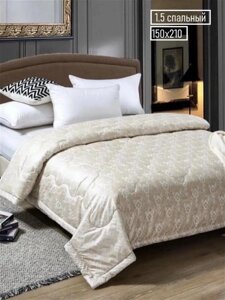 Шелковое одеяло 1.5 спальное всесезонное полуторное 150х210 покрывало на кровать Турция шелкопряд турецкое