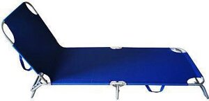 Шезлонг пляжный мягкий складной туристический топчан лежак для пляжа моря загара дачи ECOS PL-01 синий