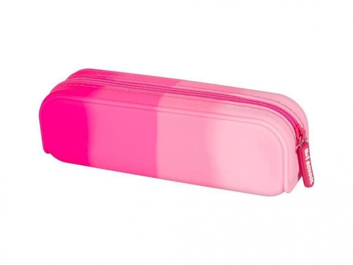 Школьный силиконовый пенал для ручек карандашей девочек NS22 розовый мягкий тубус на молнии от компании 2255 by - онлайн гипермаркет - фото 1