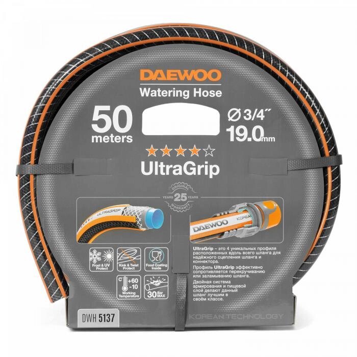 Шланг поливочны 3/4 " (19мм) DAEWOO UltraGrip 50 метров от компании 2255 by - онлайн гипермаркет - фото 1