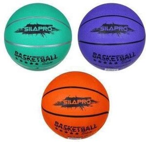 SILAPRO Мяч баскетбольный цветной 7 р-р, 24см, резина, 550г (10%128-015)