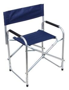 Складное туристическое кресло со спинкой металлическое для охоты и рыбалки РУССО ТУРИСТО 121-075 синий