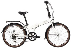 Складной подростковый велосипед для девочки подростка 10-11-12-13-14 лет NOVATRACK 24AFV. VORTEX. WT4 белый