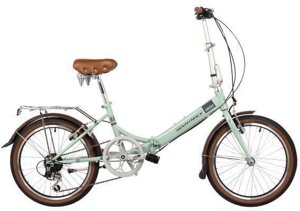 Складной подростковый велосипед городской скоростной для подростка 6-9 лет NOVATRACK 20FAURORA6S. BL4 мятный