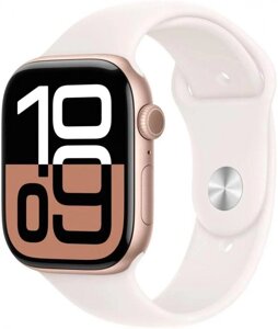 Смарт-часы Apple Watch Series 10 A2999, 46мм, 2.1", белый/розовое золото [mwwu3lw/a]