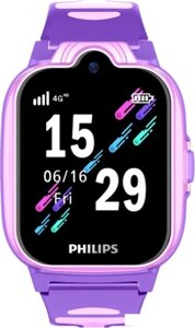 Смарт-часы Philips Kids W6610, 1.69", розовый/розовый [ctw6610pk/00]