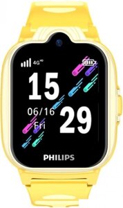 Смарт-часы Philips Kids W6610, 1.69", желтый/желтый [ctw6610yl/00]