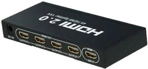 Сплиттер аудио-видео PREMIER 5-872-4V2, HDMI (f) - 4xHDMI (f) , ver 2.0, черный