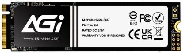 SSD накопитель AGI AI828 2ТБ, M. 2 2280, PCIe 4.0 x4,  NVMe,  M. 2 [agi2t0g44ai828] от компании 2255 by - онлайн гипермаркет - фото 1