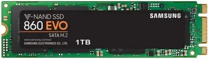 SSD накопитель Samsung 860 EVO MZ-N6E1T0BW 1ТБ, M. 2 2280, SATA III,  M. 2 от компании 2255 by - онлайн гипермаркет - фото 1