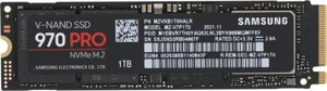 SSD накопитель samsung 970 PRO MZ-V7p1T0bw 1тб, M. 2 2280, pcie 3.0 x4, nvme, M. 2