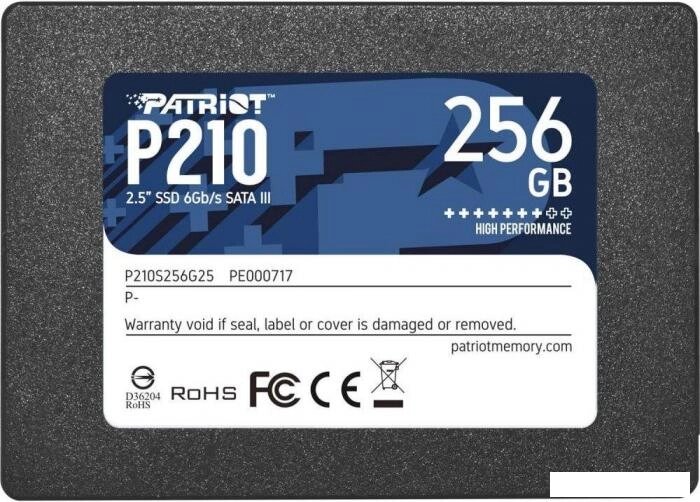 SSD Patriot P210 256GB P210S256G25 от компании 2255 by - онлайн гипермаркет - фото 1