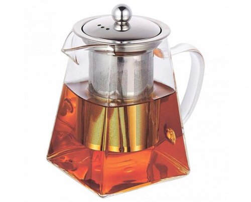 Стеклянный заварочный чайник ZEIDAN Z-4433 заварочник для заварки чая с ситечком фильтром ситом 1 литр