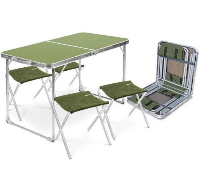 Стол для пикника складной со стульями туристический кемпинговый набор раскладной комплект в чемодане NIKA от компании 2255 by - онлайн гипермаркет - фото 1