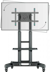 Стойка для телевизора ONKRON TS1551 R, 40-75", напольный, мобильный, черный