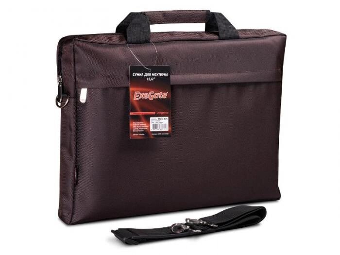Сумка-чехол кейс для ноутбука 15.6 ноута ExeGate Start S15 коричневая с плечевым ремнем мужская деловая от компании 2255 by - онлайн гипермаркет - фото 1