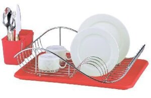 Сушилка подставка для посуды настольная ZEIDAN Z-1170 красная кухонная сушка в шкаф 50 см
