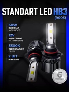 Светодиодные автомобильные led лампы HB3 9005 лампочки для авто фар автомобиля автолампы-светодиоды 12 вольт