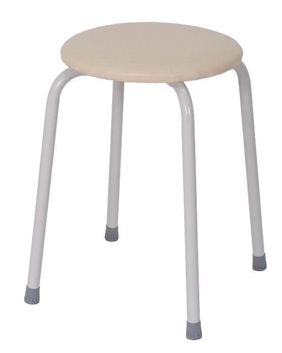 Табурет стулья для кухни ЗМИ Т266 круглая кухонная табуретка ваниль на металлокаркасе от компании 2255 by - онлайн гипермаркет - фото 1