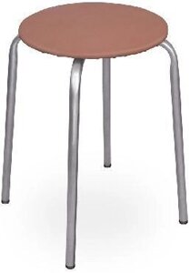 Табуретка для кухни мягкий стул экокожа Табурет кухонный маленький круглый на металлокаркасе MP14 коричневый