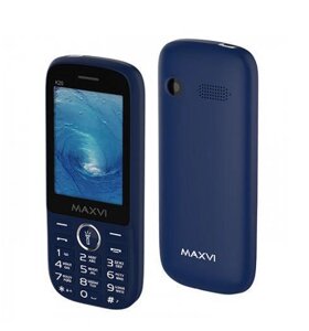 Телефон кнопочный с большим экраном MAXVI K20 синий