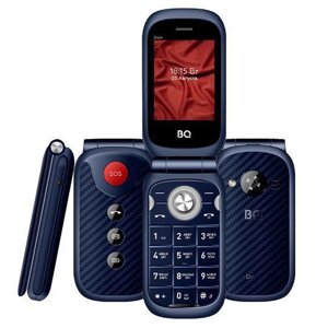 Телефон раскладушка кнопочный сотовый BQ-2451 Daze синий