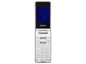 Телефон раскладушка кнопочный сотовый Philips Xenium E2601 серебристый мобильный раскладной