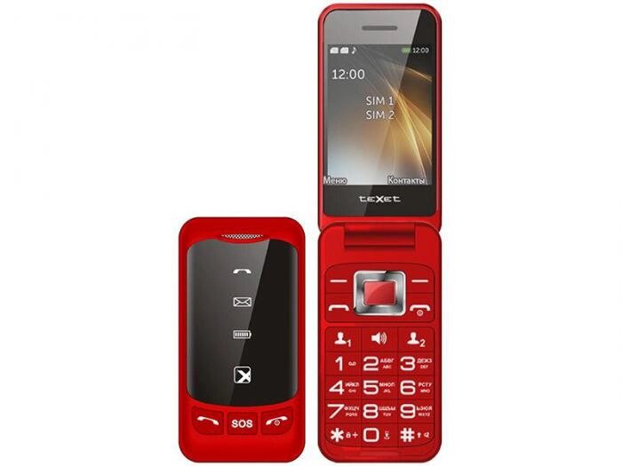 Телефон раскладушка кнопочный сотовый teXet TM-B419 красный мобильный раскладной от компании 2255 by - онлайн гипермаркет - фото 1