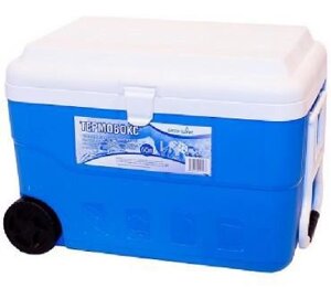 Термобокс для еды рыбалки с колесами Термоконтейнер изотермический контейнер GREEN GLADE С22600 синий 60 литра