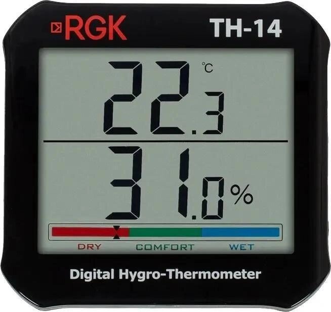 Термогигрометр портативный RGK TH-14, с поверкой, черный [778602] от компании 2255 by - онлайн гипермаркет - фото 1