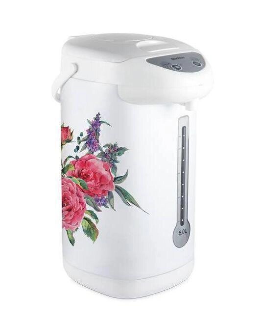 Термопот электрический 5 литров чайник-термос BLACKTON BT TP535 ROSES Белый с розами от компании 2255 by - онлайн гипермаркет - фото 1