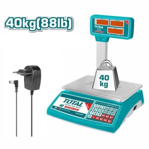 Торговые настольные весы электронные счетные на батарейках до 40 кг TOTAL TESA3402 для торговли на рынке