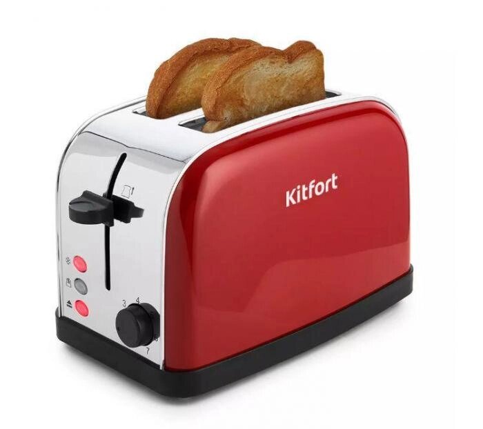 Тостер для хлеба KITFORT КТ-2014-3 850Вт красный от компании 2255 by - онлайн гипермаркет - фото 1