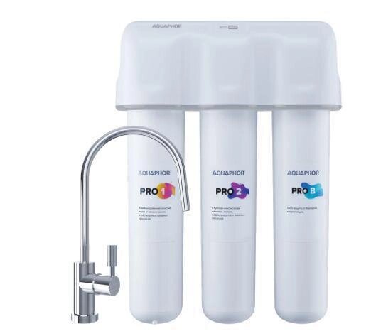 Тройной водяной проточный фильтр для очистки воды АКВАФОР Кристалл ECO Pro водоочиститель под мойку от компании 2255 by - онлайн гипермаркет - фото 1