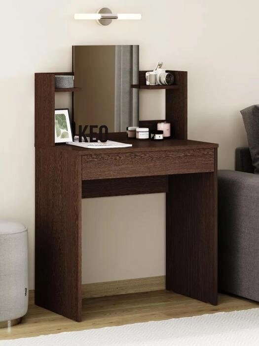 Туалетный столик с зеркалом и ящиком макияжный гримерный косметический стол в спальню для макияжа венге от компании 2255 by - онлайн гипермаркет - фото 1