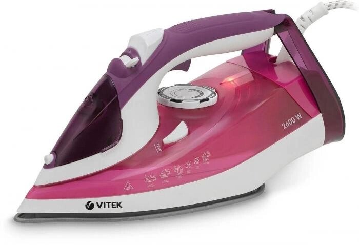 Утюг Vitek VT-8354,  2600Вт,  фиолетовый/белый от компании 2255 by - онлайн гипермаркет - фото 1