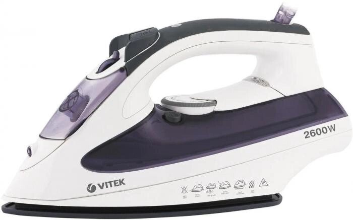 Утюг Vitek VT-8356,  2600Вт,  белый/серый от компании 2255 by - онлайн гипермаркет - фото 1