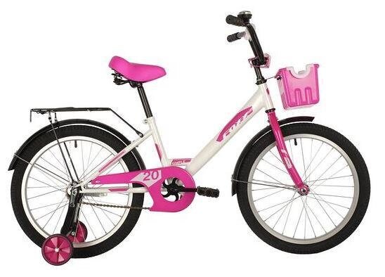 Велосипед детский для девочки 7 лет 20 дюймов с приставными колесами FOXX 204SIMPLE. WT21 Белый от компании 2255 by - онлайн гипермаркет - фото 1