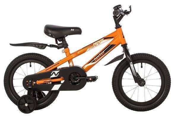 Велосипед детский для мальчика 14 дюймов 3 года с приставными колесами NOVATRACK оранжевый от компании 2255 by - онлайн гипермаркет - фото 1