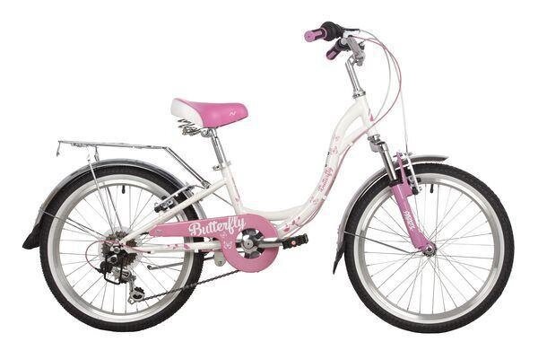 Велосипед для девочек подростковый скоростной горный 10 лет двухколесный 20 дюймов NOVATRACK белый-розовый от компании 2255 by - онлайн гипермаркет - фото 1