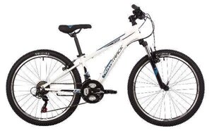 Велосипед для девочек подростковый скоростной горный 12 лет 24 дюйма NOVATRACK белый
