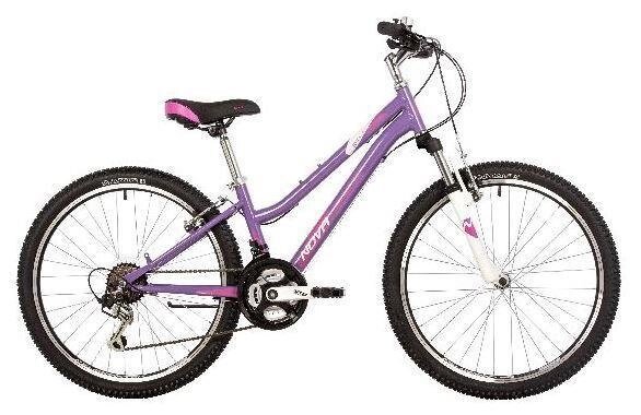 Велосипед для девочек подростковый скоростной горный 12 лет 24 дюйма NOVATRACK фиолетовый от компании 2255 by - онлайн гипермаркет - фото 1