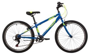 Велосипед для подростка мальчика девочки 24 дюйма NOVATRACK 24SHV. RACER. 14DBL23 синий спортивный