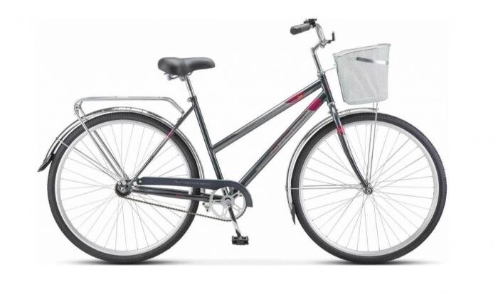 Велосипед для взрослых мужской STELS Navigator-300 LADY 28" рама 20" Серый с корзиной от компании 2255 by - онлайн гипермаркет - фото 1