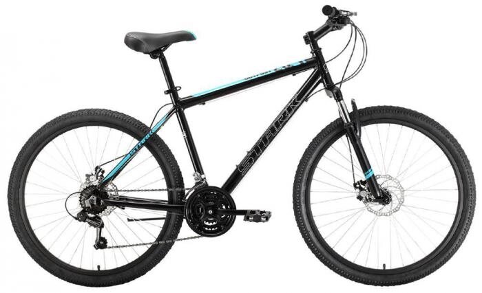 Велосипед взрослый мужской скоростной горный STARK Outpost 26.1 D черный/голубой рама 18 от компании 2255 by - онлайн гипермаркет - фото 1