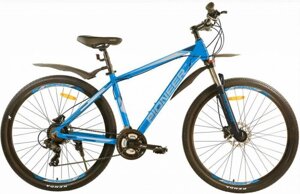 Велосипед взрослый со скоростями горный скоростной MTB PIONEER NEVADA 29 дюймов колеса и рама 18" голубой